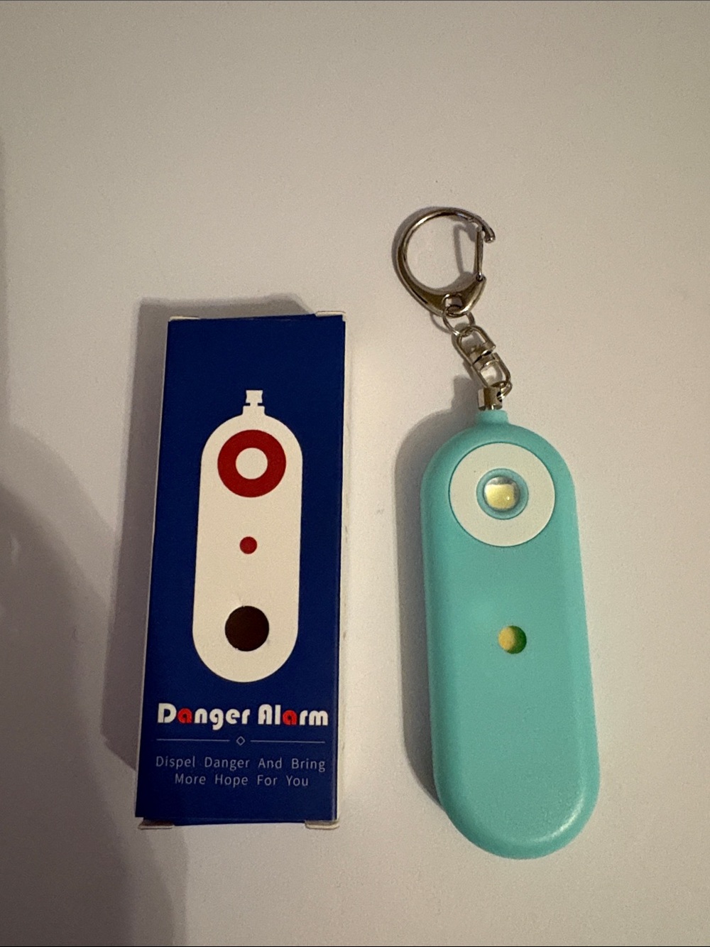New Personal Safety Alarm Keychain with LED Light Blue